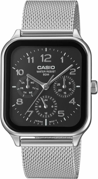 Casio MTP-M306M-1AVDF Quartz Hasır Kordon Gri Siyah Kadran 34 mm Erkek Kol Saati ürün görseli 1