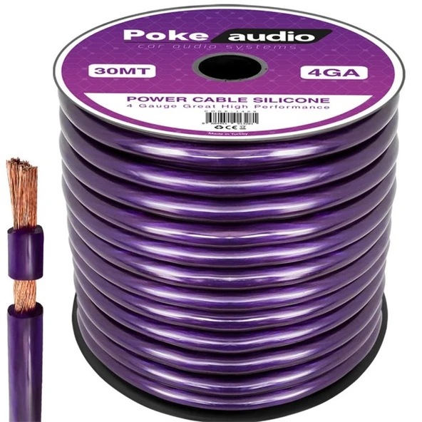 Poke Pk-1409 4Ga 30 Metre Silikon Oto Amfi Güç Kablosu 38034 ürün görseli 1