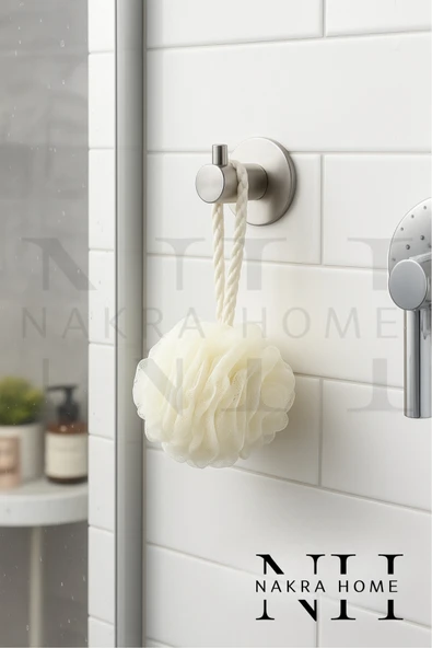 NAKRA HOME Paslanmaz Çelik Yapışkanlı 1 Adet Oval Askılık  Delmeden Montaj Suya Dayanıklı Havluluk ürün görseli 1