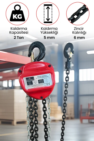Gaptools Zincirli Caraskallar 2Ton 5Metre GPC2T5M ürün görseli 1