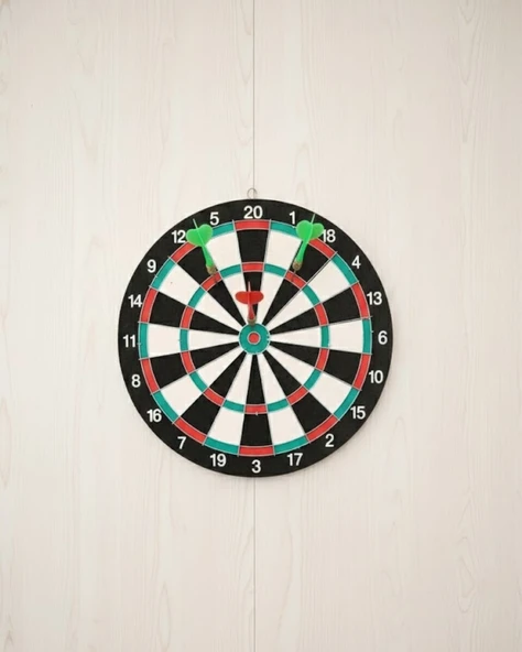 Ev ve Oyun Alanları İçin 15 İnç Dart Tahtası 4 Dart Oku Dahil ürün görseli 1