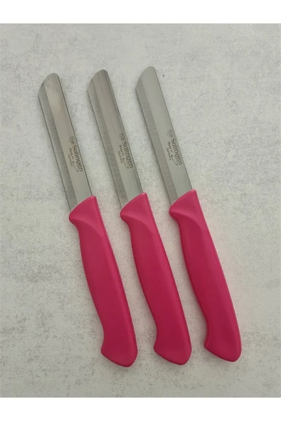 Micro Tırtıklı Sebze Doğrama Bıçağı Pembe 3'lü ürün görseli 1