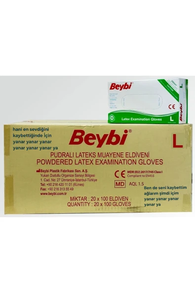 PUDRALI LATEKS ELDİVEN L 20 PAKET - Resim 3