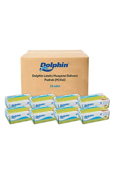 DOLPHİN LATEKS PUDRALI ELDİVEN 1 KOLİ(20 PAKET) (M) - Resim 2