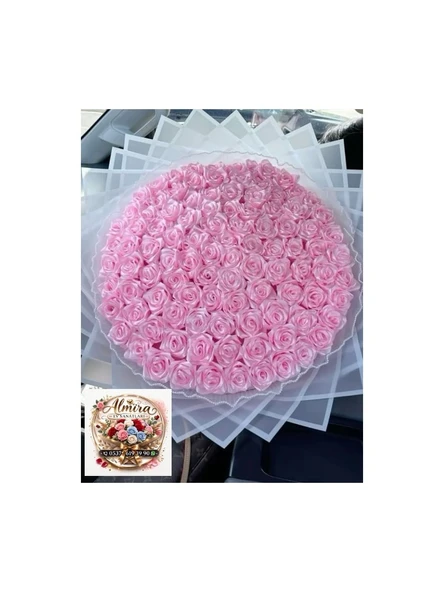 Solmayan Gül Buketi Toz Pembe 100 Adet ürün görseli 1