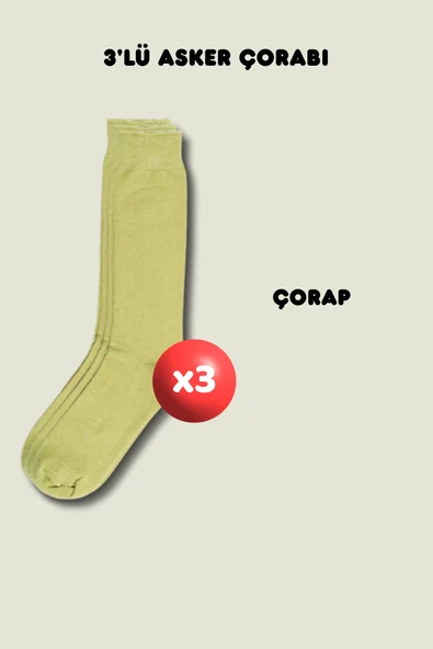 3'lü Çorap Askerlik Seti - Temel ve Bedelli Askerlik Malzemeleri ürün görseli 1