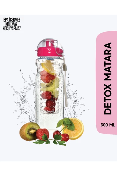 Detox 600 ml Polikarbon Matara - Resim 2