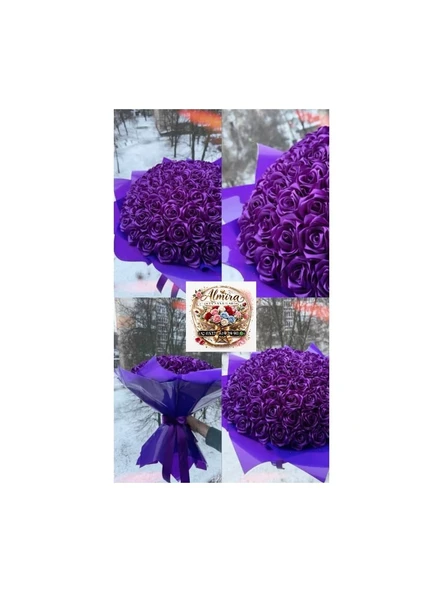Solmayan Gül Buketi Mor 100 Lu ürün görseli 1