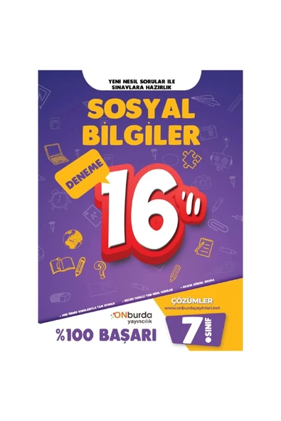 Onburda 7.Sınıf Sosyal Bilgiler 16 Deneme ürün görseli 1