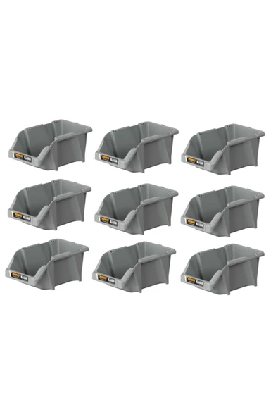 Plastik Avadanlık Parça Kutusu 9 Parça Gri 152x245x122 Mm ürün görseli 1