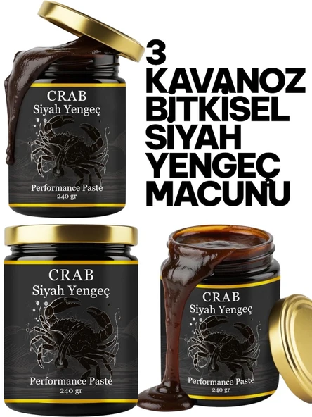 3 Kavanoz Siyah Yengeç Crab Anzeli Ballı Karışık Bitkisel Besin Güç ve Mavi Ginsengli 3x240 gr ürün görseli 1