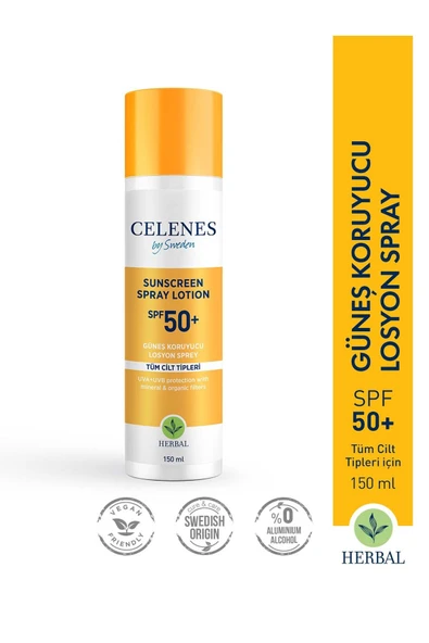 Celenes By Sweden Herbal Güneş Koruyucu Losyon Sprey 50 Faktör 150 ml ürün görseli 1