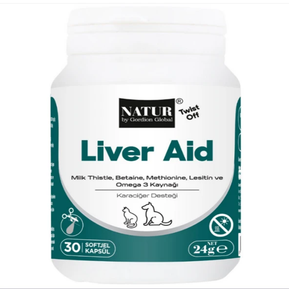Natur Liver Aid Karaciğer Destek Kedi Köpek 30 Twist-Off Kapsül ürün görseli 1