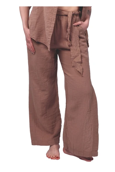 Brown Muslin Slit Trouser ürün görseli 1