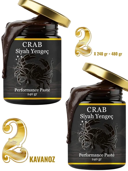 2 Kavanoz Siyah Yengeç Crab Anzeli Ballı Karışık Bitkisel Besin Güç ve Mavi Ginsengli 2x240 gr ürün görseli 1