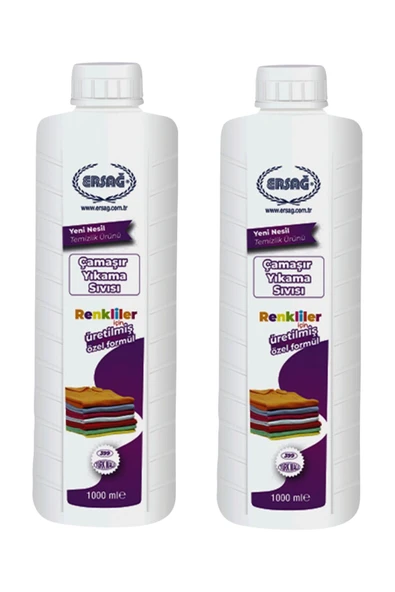 Ersağ Çamaşır Yıkama Sıvısı (Renkliler İçin) 1000 Ml. x 2 Adet ürün görseli 1