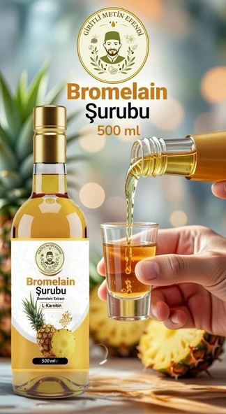 Bromelain (Ananas Sapı) Şurubu 500 ml Giritli Metin Efendi ürün görseli 1