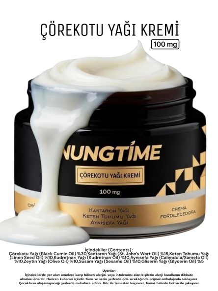 Çörekotu Yağı Kremi 100 Mg Kantaron,kudretnarı,aynısefa (Calendula),keten Tohumu Yağı Içeren 100 mg Krem Nungtime ürün görseli 1