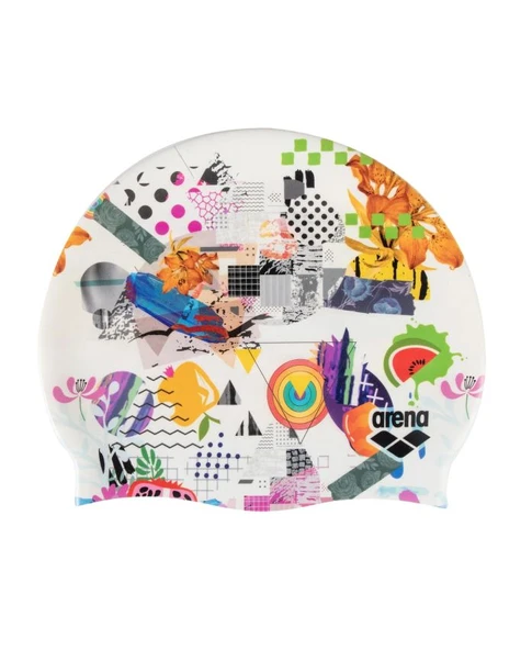 Arena HD Swim Cap Collage Çok Renkli Yüzücü Bone 005572252 ürün görseli 1