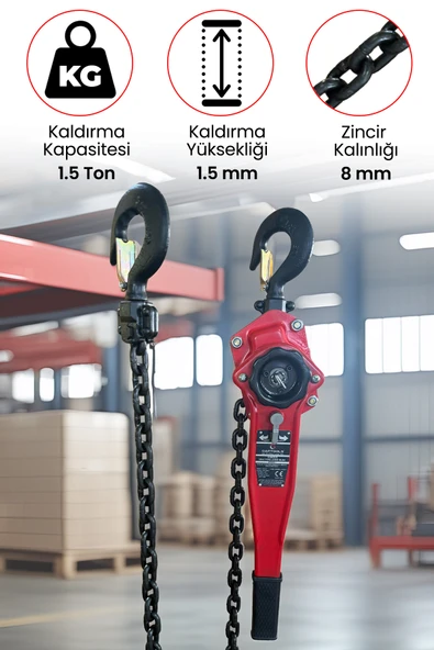 Hubzug 1.5ton 1.5 Metre Gph15t ürün görseli 1