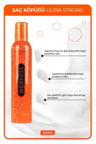 MORFOSE SAÇ KÖPÜĞÜ 350ML TURUNCU - Resim 2
