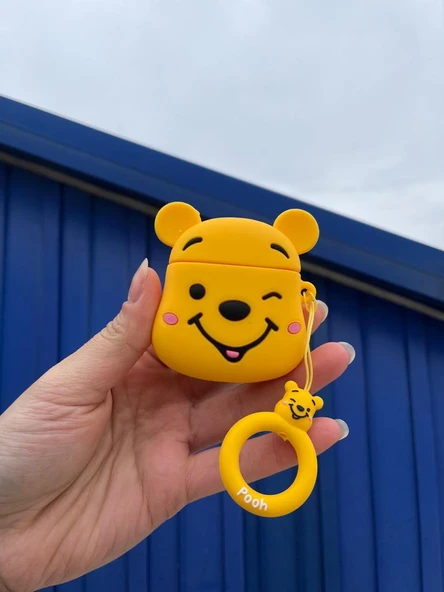 Airpods 1 ve 2.Nesil Uyumlu Sevimli Winnie Pooh Koruyucu Kılıf ürün görseli 1