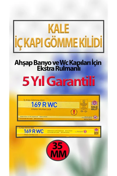 İç Kapı Gömme Kilidi Ahşap, Banyo ve WC Kapıları İçin Extra Rulmanlı 169 R WC ürün görseli 1