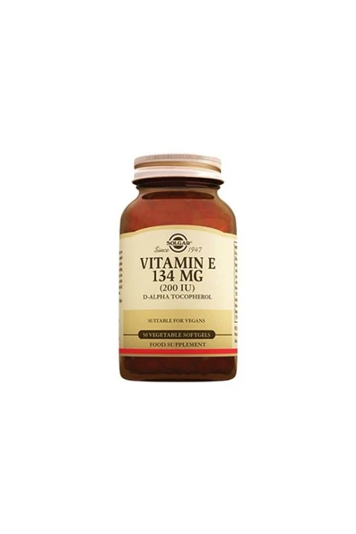 Solgar Vitamin E 200 Iu 50 Vegetable Softgel ürün görseli 1