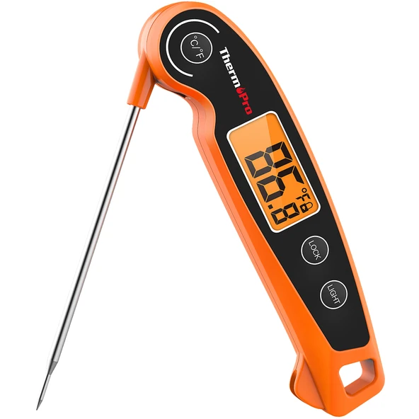 Thermopro TP605O Katlanabilir Problu Profesyonel Gıda Pişirme Termometresi-Turuncu ürün görseli 1