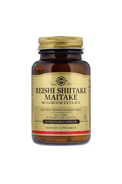 Solgar Reishi Shiitake Maitake Mushroom Extract 50 Kapsül ürün görseli 1