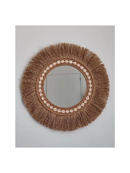 Duvar Süsü Boncuklu Aynalı Rafya ürün görseli 1