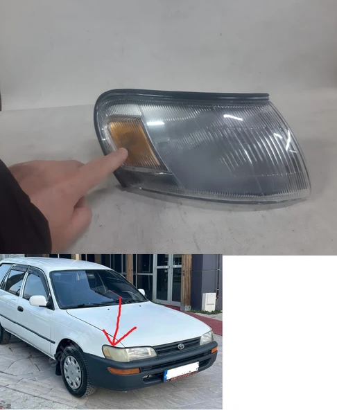 Kaliteli TYC marka Kaliteli Yan sanayidir Toyota Corolla AE100 Efsane Kasa 1993-1994 Sarı Balon Çıkıntılı Düylü Ön Sinyal Lambasi SAĞ yolcu tarafı tyc 18188900 ürün görseli 1