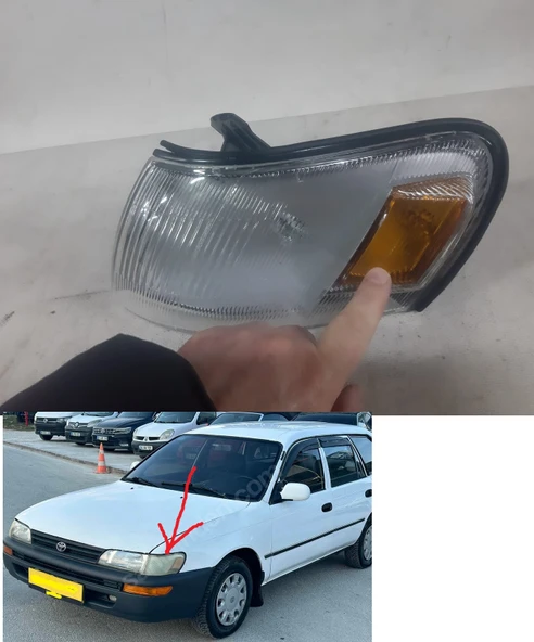Kaliteli TYC marka Kaliteli Yan sanayidir Toyota Corolla AE100 Efsane Kasa 1993-1994 Sarı Balon Çıkıntılı Düylü Ön Sinyal Lambasi SOL şoför tarafı tyc 18189000 ürün görseli 1