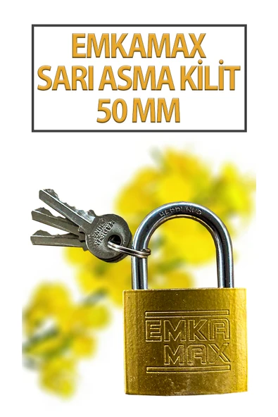 Kısa Sarı Asma Kilit 50 MM 3 Anahtarlı ürün görseli 1