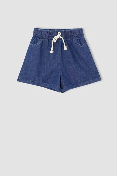 Defacto Kız Çocuk Relax Fit Esnek Belli Jean Şort T3311A621SM ürün görseli 1
