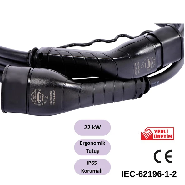 E-Qsr Energy 22KW / Type2 Araç Şarj Soketi - Resim 2