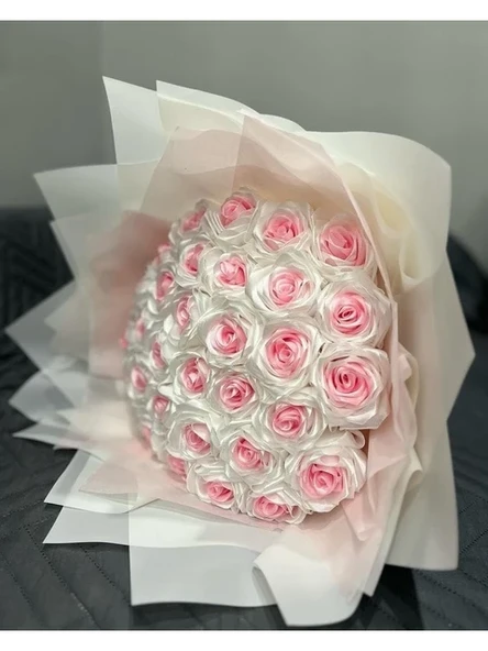 Beyaz Pembe Gül Buketi ürün görseli 1