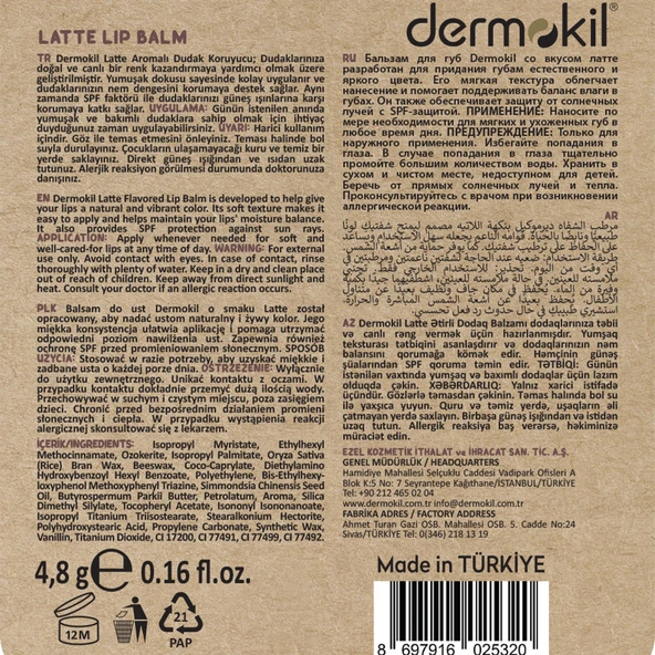 Dermokil Latte Lip Balm 4,8 g - Resim 2
