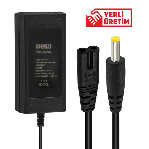 Weko 19.5V 2.31Ah 4.5X3.0Mm Uçlu Notebook Adaptör ürün görseli 1