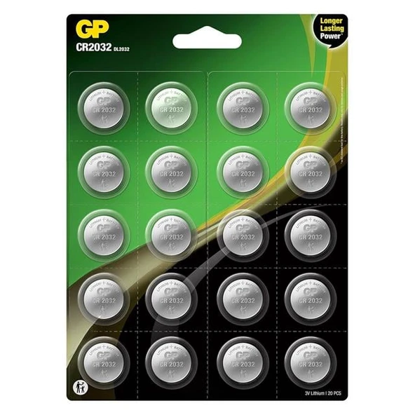 GP CR2032 DL2032 Lityum 20'Li Para Pil (GP CR2032-2CAI20) ürün görseli 1