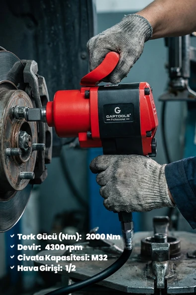 Gaptools Havalı Kısa Tip Somun Sökme Gp101 ürün görseli 1
