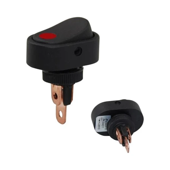 IC-132A-2 Işıklı 12 Volt Dc 20 Amper On-Off  Anahtar ASW-20D-2 ürün görseli 1