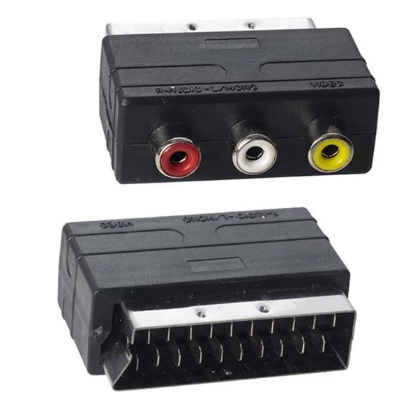 Powermaster PM-2067 Scart Erkek-Rca Dişi Ara Mini Adaptör ürün görseli 1