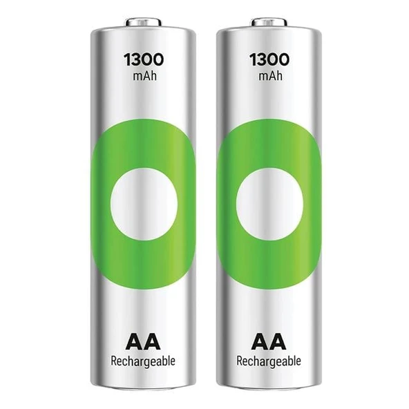 GP Recyko 1300 Mah Ni-Mh 1.2 Volt AA Kalem Şarjlı Pil 2Li Paket ürün görseli 1