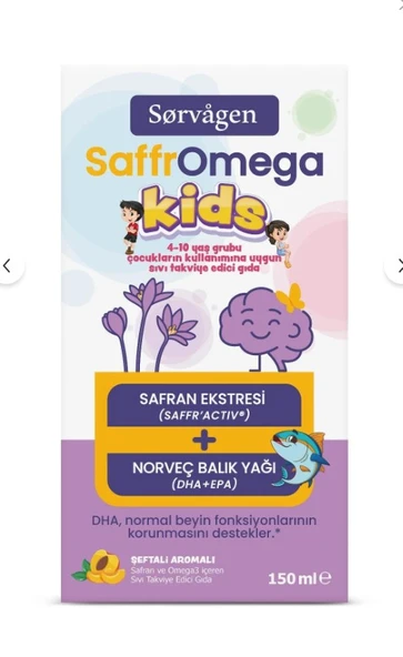 Sorvagen SaffrOmega Kids Sıvı Takviye Edici Gıda 150 ml ürün görseli 1