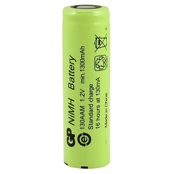 Gp  1.2 Volt 1300 Ma Düz-Kafa Şarjlı Kalem Pil 130AAM ürün görseli 1