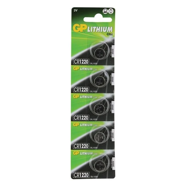 GP CR1220 3 Volt Lityum Pil 5 Li Paket ürün görseli 1
