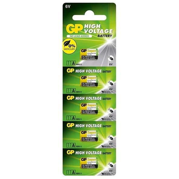 GP 6 Volt 11 Amper Alkalin 5'Li Pil 11A-2C5 ürün görseli 1
