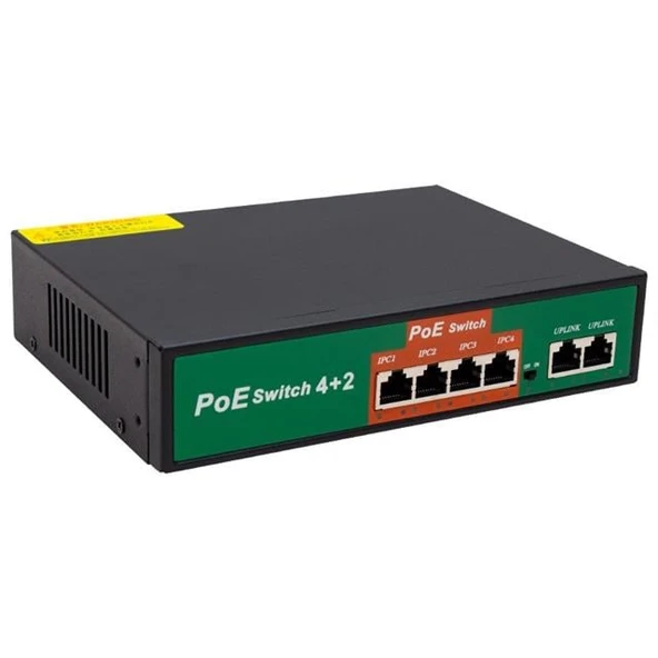 Powermaster POE4+2 72W 10/100 MBPS Poe Ethernet Switch ürün görseli 1