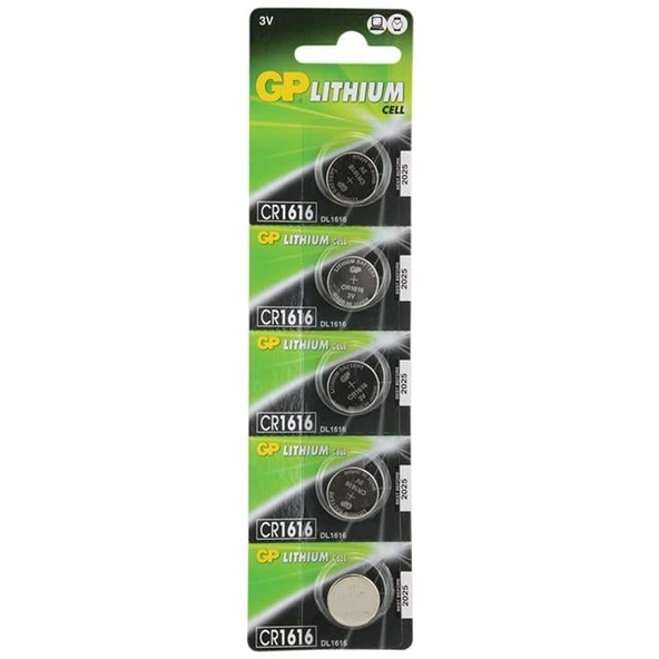 GP CR1616 Lityum 3 Volt Pil 5'Li Paket ürün görseli 1